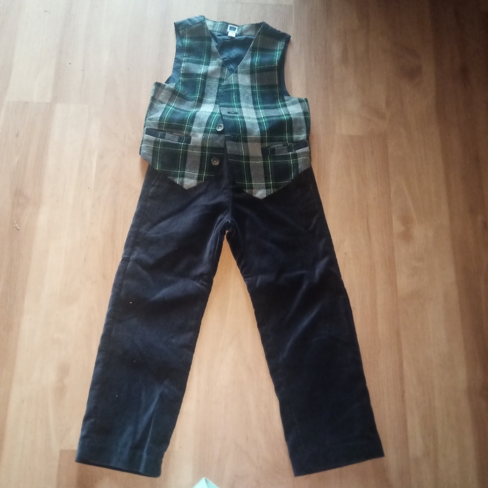 Janie and Jack Velvet Pants and Wool Vest Size 4t